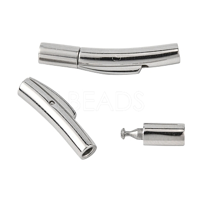 Tarnish Resistant Column 304 Stainless Steel Bayonet Necklace Clasps X-STAS-O035-05-1