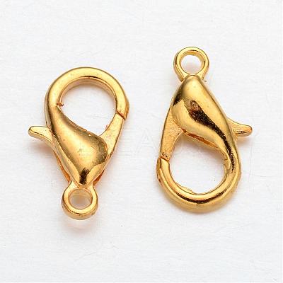 Zinc Alloy Jewelry Findings Golden Lobster Claw Clasps X-E102-G-1