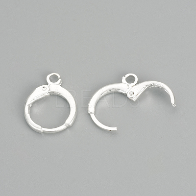 Brass Huggie Hoop Earring Findings X-KK-R071-08S-1