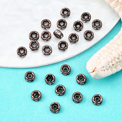Brass Rhinestone Spacer Beads RB-A014-Z4mm-01R-NF-1