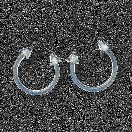 Acrylic Circular/Horseshoe Barbell with Double Pointed End X1-AJEW-P084-03-1