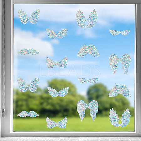 16Pcs Waterproof PVC Colored Laser Stained Window Film Static Stickers DIY-WH0314-095-1