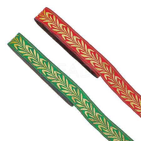 Fingerinspire 2 Bundles 2 Colors  Ethnic Style Polyester Ribbons OCOR-FG0001-57B-1