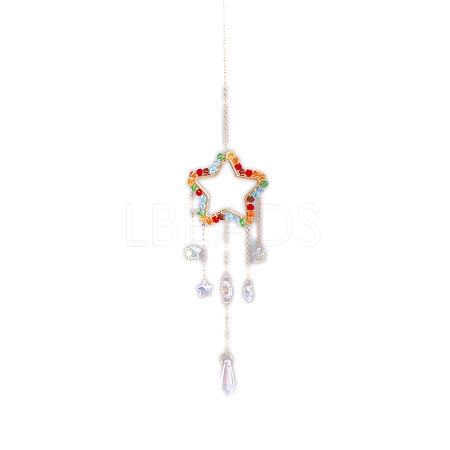 Faceted Glass Tassel Suncatchers PW-WGA80D5-03-1