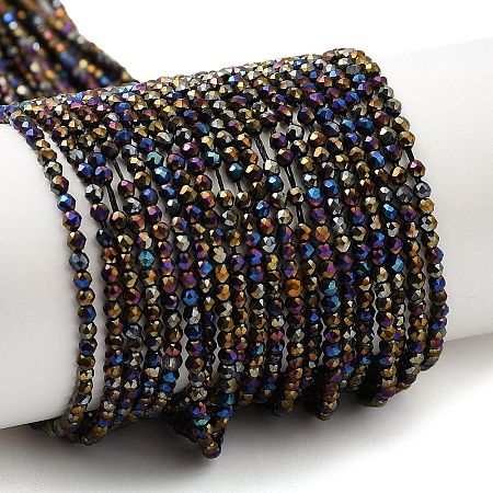 Electroplate Glass Beads Strands GLAA-H021-01A-AB02-1