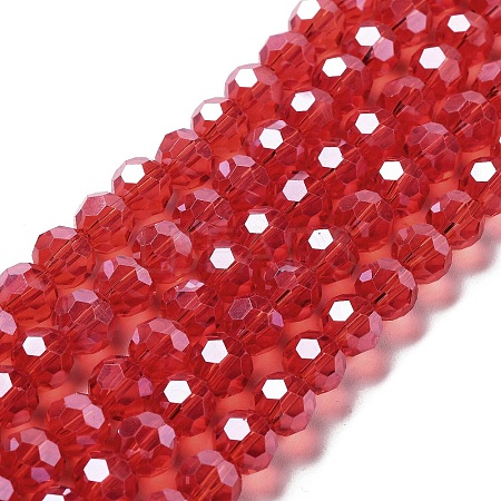 Electroplate Transparent Glass Beads Strands EGLA-A035-T8mm-A01-1