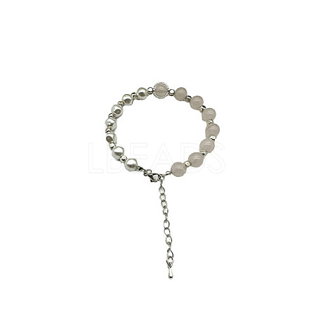 Natural Rose Quartz Round Beaded Bracelet NC1314-09-1