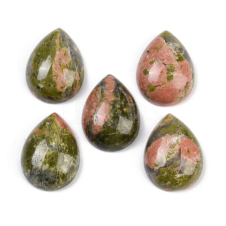 Natural Unakite Cabochons G-H094-01A-25-1