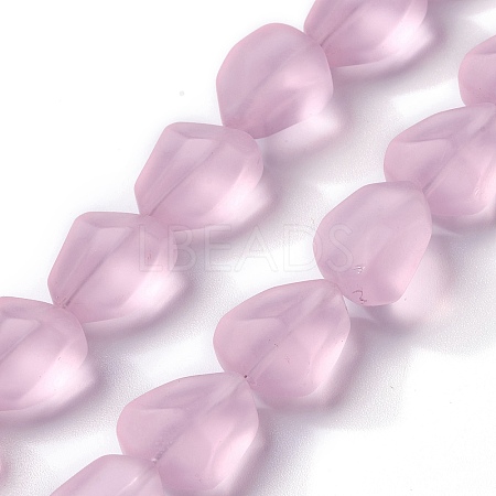 Transparent Frosted Glass Beads Strands FGLA-S001-02G-1