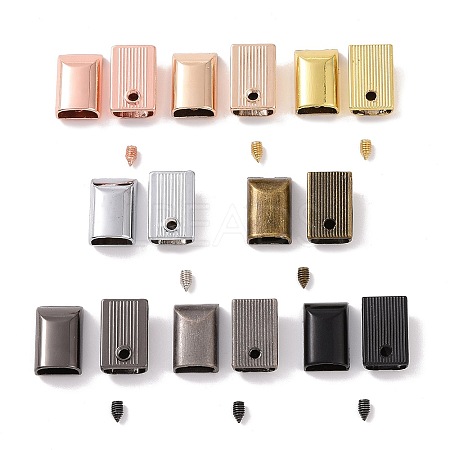 64Pcs 8 Colors Zinc Alloy Cord Ends FIND-WR0007-46-1