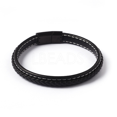 Imitation Leather Braided Cord Bracelets BJEW-E293-04B-1