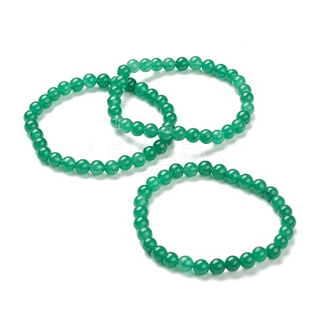 Natural Green Aventurine Beaded Stretch Bracelets BJEW-D446-B-34-1