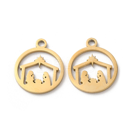 Ion Plating(IP) 304 Stainless Steel Charms X-STAS-Q303-08G-1