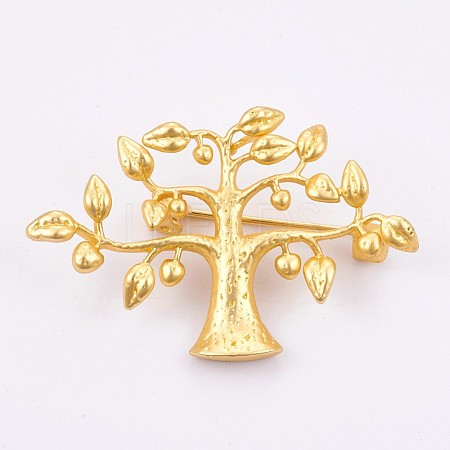 Brass Safety Brooch ZIRC-E149-35G-1