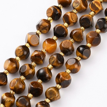 Natural Tiger Eye Beads Strands G-A030-B19-6mm-1