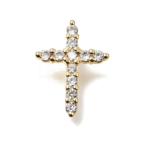 Brass Micro Pave Clear Cubic Zirconia Pendants CU-CBA9883-05C-G-1