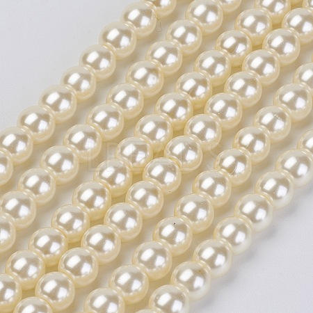 Eco-Friendly Dyed Glass Pearl Bead Strands X-HY-A008-6mm-RB003-1