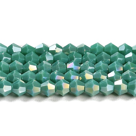 Opaque Solid Color Electroplate Glass Beads Strands EGLA-A039-P4mm-B07-1