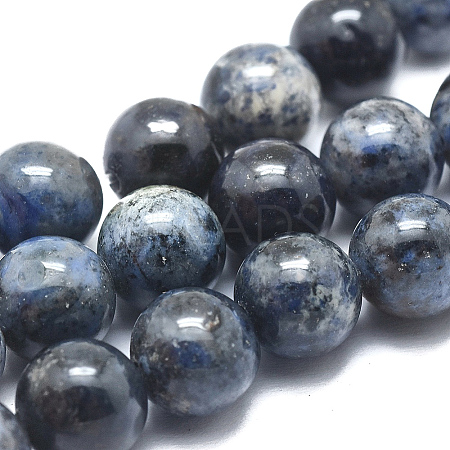 Natural Dumortierite Quartz Bead Strands G-I224-03-8mm-1