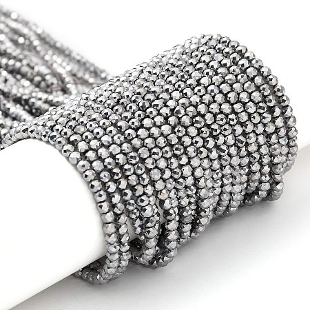 Electroplate Glass Beads Strands GLAA-H021-01B-FP08-1