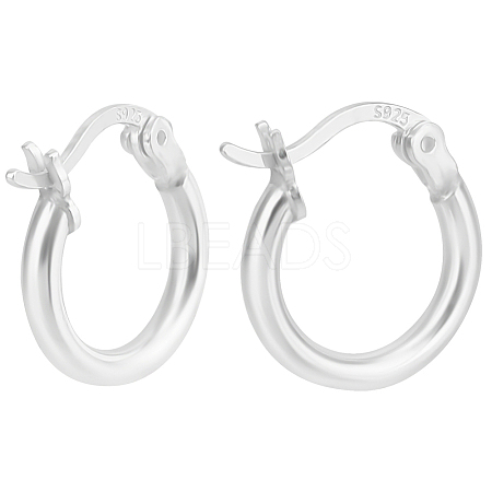 1Pair 925 Sterling Silver Hoop Earrings STER-BBC0007-73S-1
