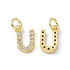 Real 18K Gold Plated Brass Micro Pave Clear Cubic Zirconia Charms KK-E068-VB452-U-1
