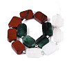 Natural Fuchsite & Red Jasper & Rainbow Moonstone Beads Strands G-T144-14B-01-2
