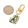 10Pcs 10 Styles Plant with Cat Alloy Enamel Pendant Decorations HJEW-JM01944-3