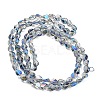 Full Rainbow Plated Electroplate Transparent Glass Beads Strands EGLA-G037-04A-FR01-2