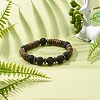 Natural Coconut Rondelle Beads Stretch Bracelet for Men Women BJEW-JB06771-02-2