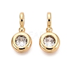 Brass Micro Pave Clear Cubic Zirconia Charms KK-N288-16G-1