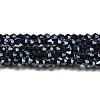 Opaque Solid Color Electroplate Glass Beads Strands EGLA-A039-P4mm-A17-1