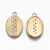 Brass Micro Pave Cubic Zirconia Pendants X-KK-S359-072-RS-2