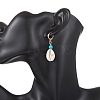 Synthetic Turquoise & Shell Leverback Earrings EJEW-JE06880-2