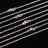 Nickel Free Silver Color Plated Brass Chain Necklaces X-SW028-S-4