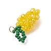 Handmade Glass Beaded Grape Pendants PALLOY-MZ00489-04-4