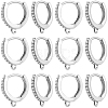 12Pcs Brass Micro Pave Clear Cubic Zirconia Huggie Hoop Earring Findings EJEW-BBC0001-25P-1