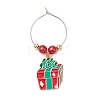 Christmas Alloy Enamel Wine Glass Charms AJEW-JO00258-4