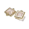 Natural Rose Quartz Faceted Square Links G-I375-03G-08-2