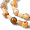 Natural Topaz Jade 3-Hole Guru Bead Strands G-K149-49-3