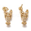 Brass Micro Pave Clear Cubic Zirconia Pendants ZIRC-B002-49-2