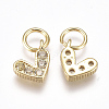 Brass Micro Pave Cubic Zirconia Charms ZIRC-F111-08G-04-2
