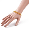 Glass Braided Flower Link Bracelet for Women BJEW-TA00130-04-3