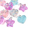 10Pcs Transparent Resin & Glitter Powder Pendants RE-CBADB2B-02-2