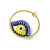 Glass Seed Beaded Evil Eye Pendants PALLOY-MZ00532-03-3