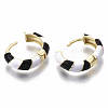 Brass Huggie Hoop Earrings EJEW-S209-04A-4