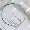Adjustable Brass Fish Braided Bead Anklets WGBBA61-01-4