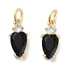 Brass Micro Pave Cubic Zirconia Charms KK-C051-09G-02-1