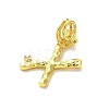 Rack Plating Brass Micro Pave Cubic Zirconia European Dangle Charms KK-L210-015G-X-2