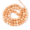 Dyed Natural White Jade Beads Strands G-T139-6mm-60-08-2